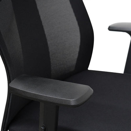 Benson Mesh Fabric Office Chair With Head Rest - Black