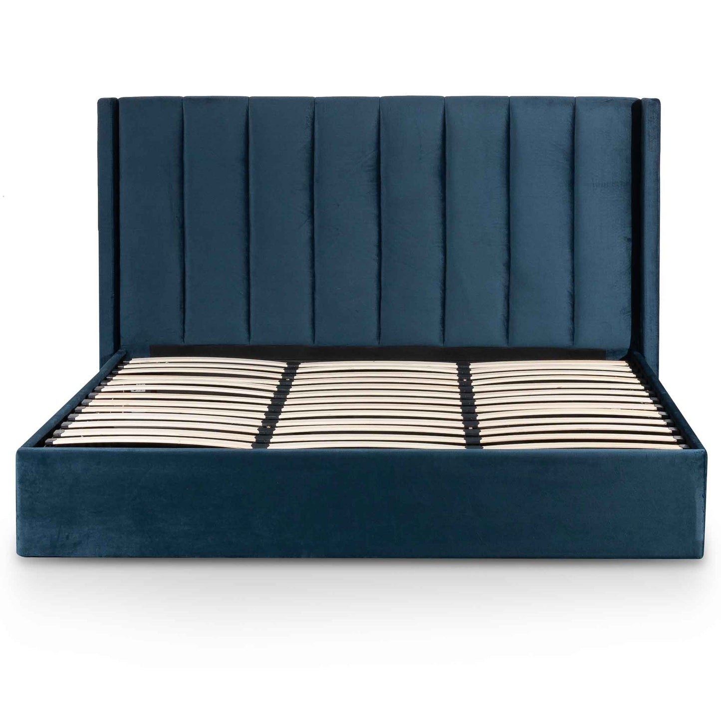 Betsy King Bed Frame - Teal Navy Velvet with Storage
