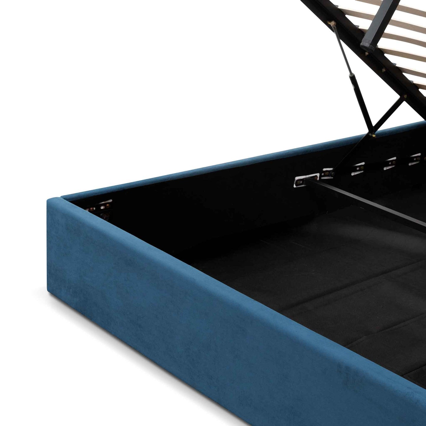Betsy King Bed Frame - Teal Navy Velvet with Storage