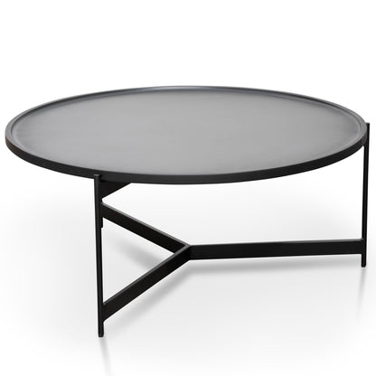 Burton 90cm Round Coffee Table - Matte Black