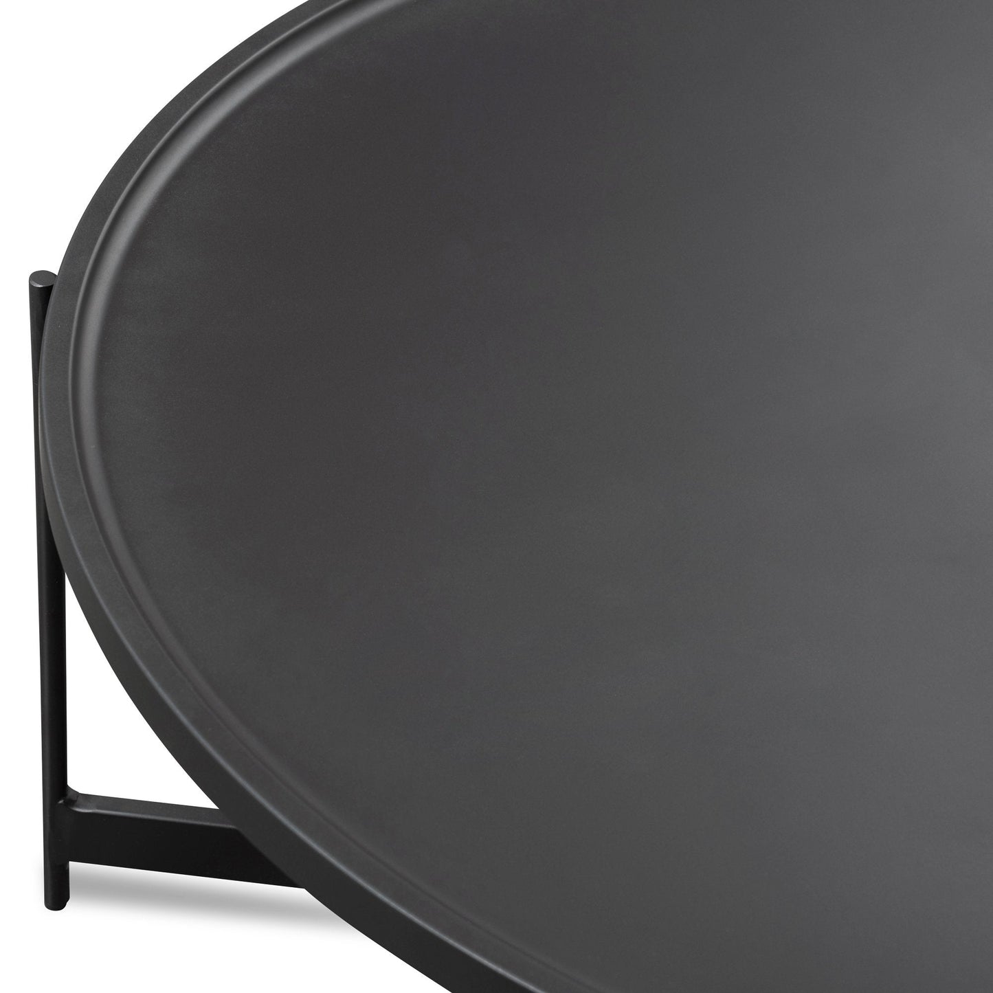 Burton 90cm Round Coffee Table - Matte Black