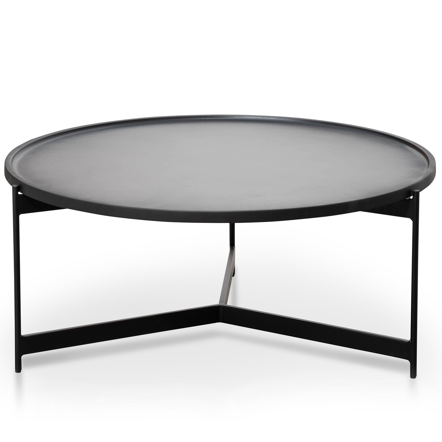 Burton 90cm Round Coffee Table - Matte Black