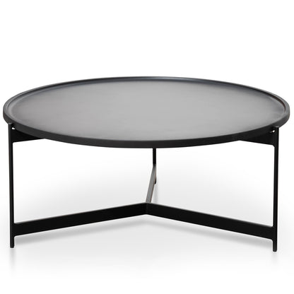 Burton 90cm Round Coffee Table - Matte Black