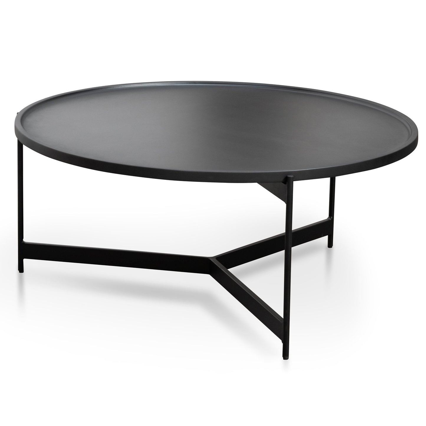 Burton 90cm Round Coffee Table - Matte Black