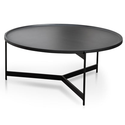 Burton 90cm Round Coffee Table - Matte Black