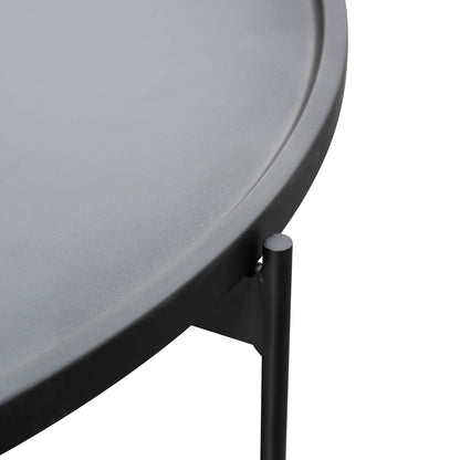 Burton 90cm Round Coffee Table - Matte Black