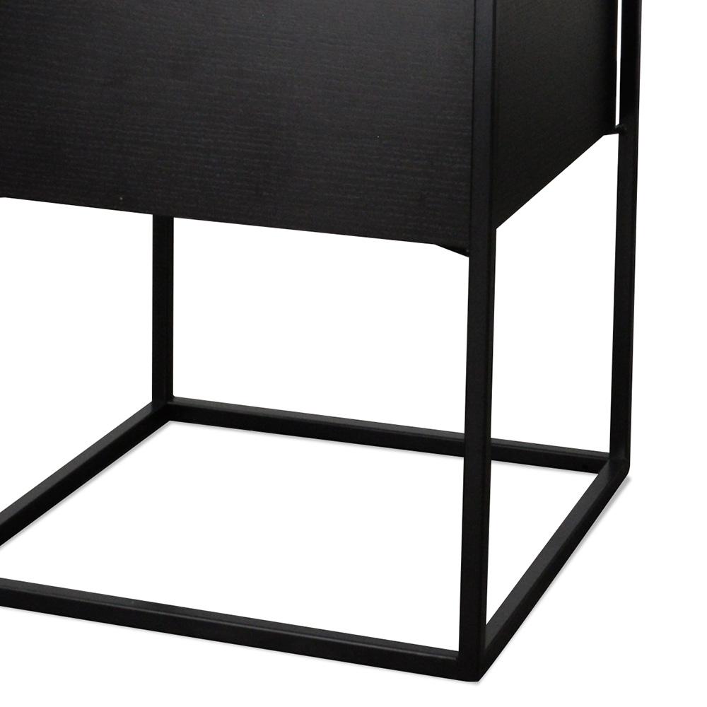 Cane Scandinavian Side Table - Black