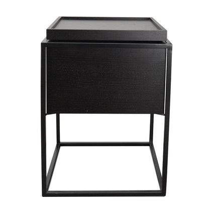 Cane Scandinavian Side Table - Black
