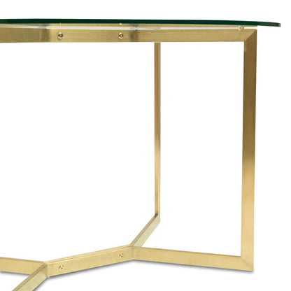 Cannon 1.2m Round Glass Dining Table - Gold Base