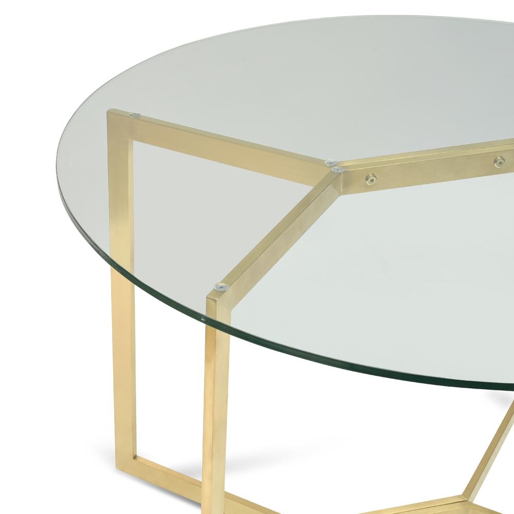 Cannon 1.2m Round Glass Dining Table - Gold Base