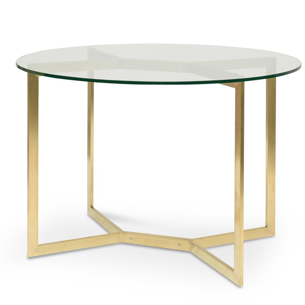 Cannon 1.2m Round Glass Dining Table - Gold Base