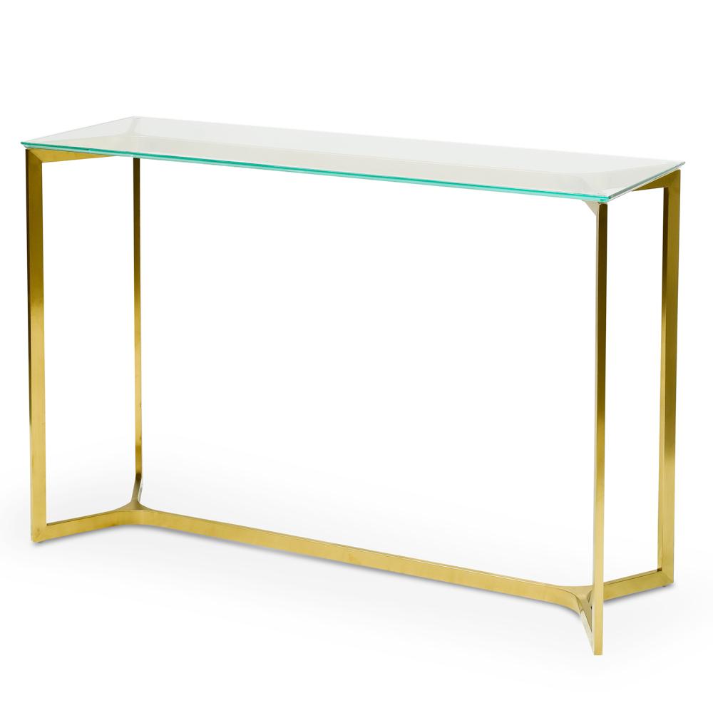 Cannon 1.2m Glass Console Table - Gold Base