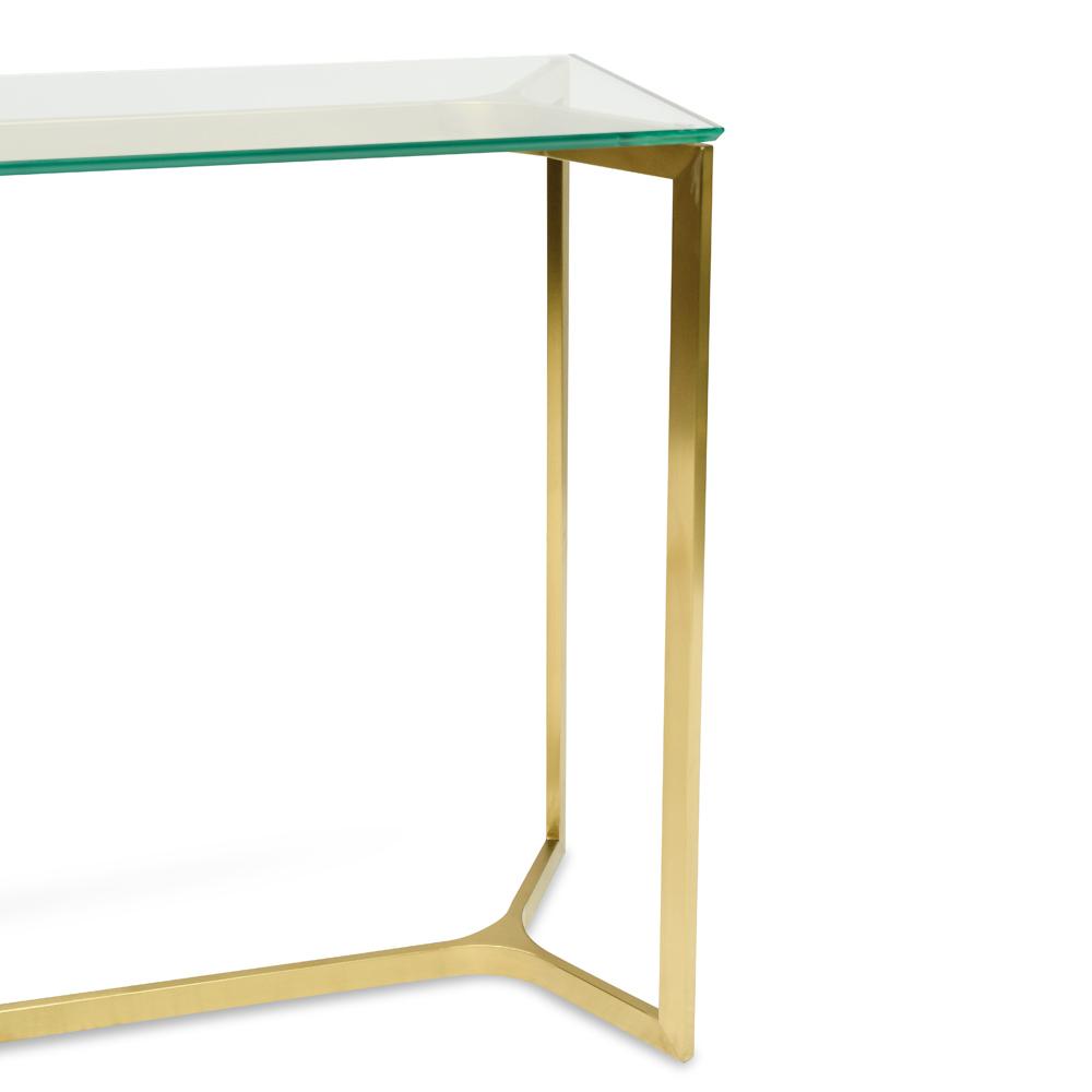 Cannon 1.2m Glass Console Table - Gold Base