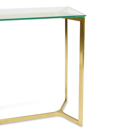 Cannon 1.2m Glass Console Table - Gold Base