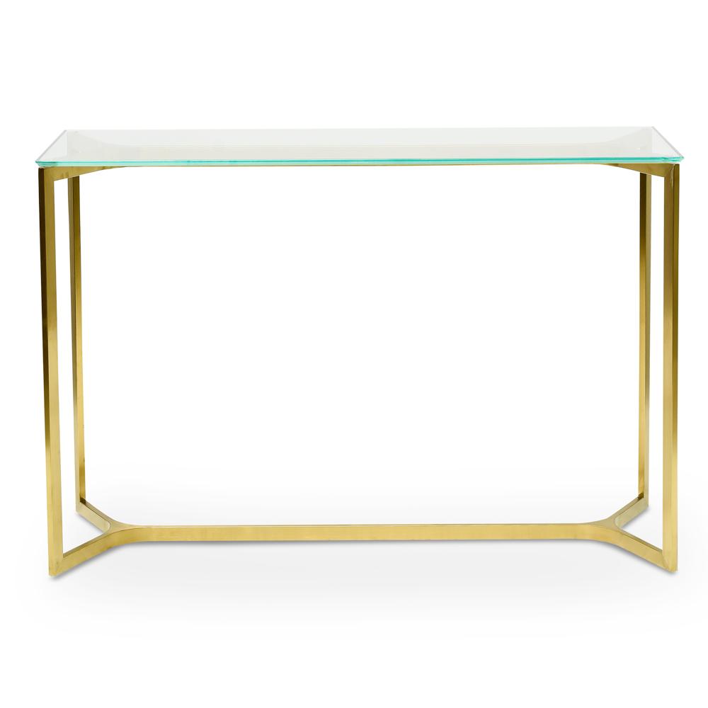 Cannon 1.2m Glass Console Table - Gold Base