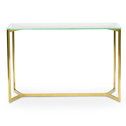 Cannon 1.2m Glass Console Table - Gold Base