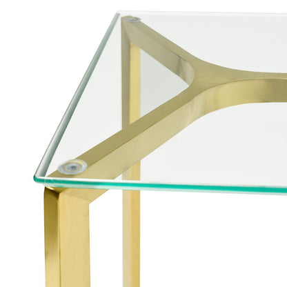 Cannon 1.2m Glass Console Table - Gold Base
