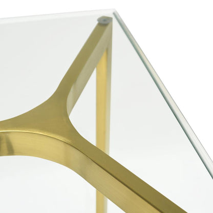 Cannon 1.2m Glass Console Table - Gold Base