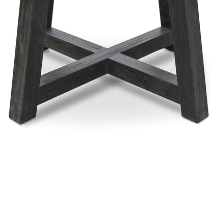 Clearance - Carlson 130cm Black Marble Dining Table with Glass Top.