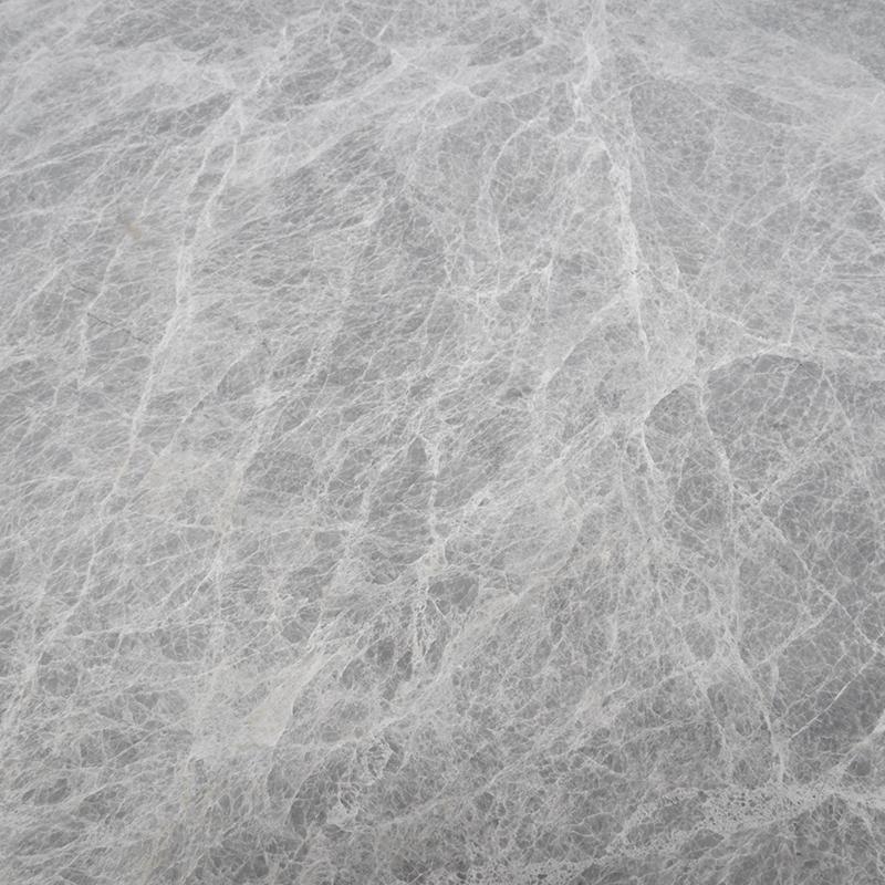 Carlson 130cm Grey Marble Round Dining Table with Glass Top