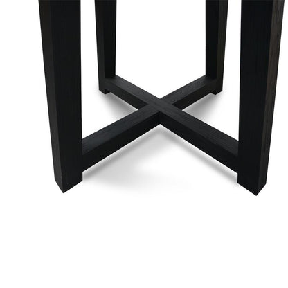 Carlson 130cm Grey Marble Round Dining Table with Glass Top