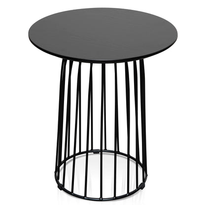 Carmella Round Side Table Set - Black Oak - Last One