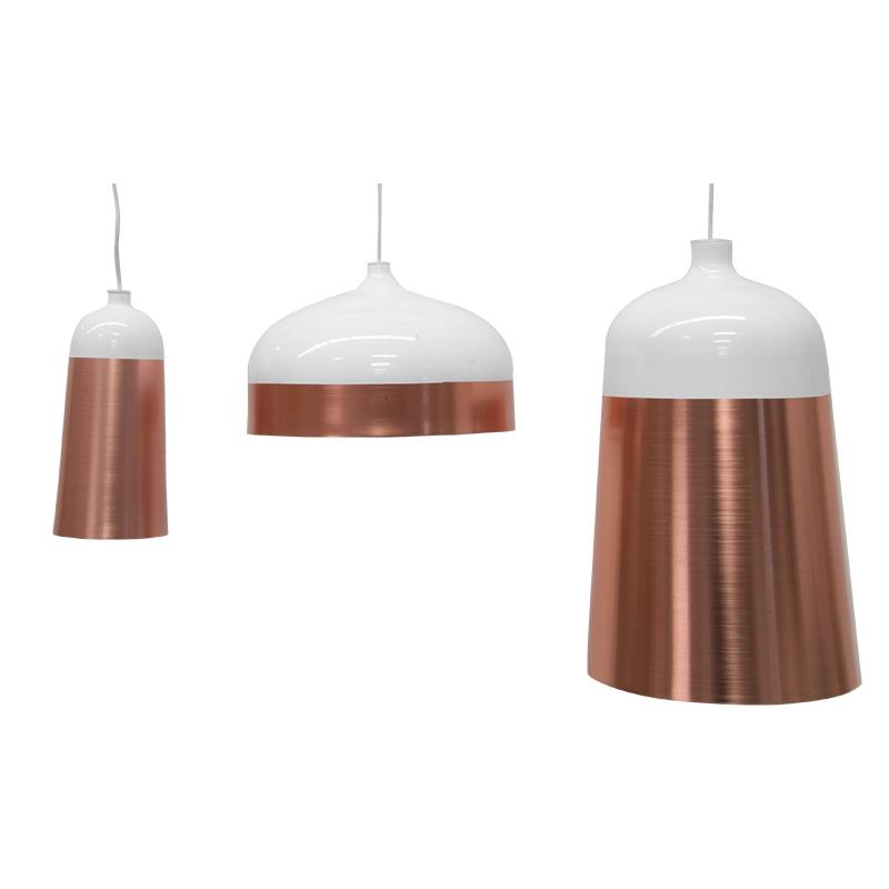Clearance - Fontain Slim Pendant Lamp - Rose Gold - White