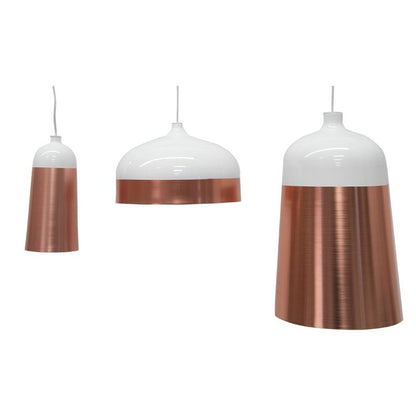 Clearance - Fontain Slim Pendant Lamp - Rose Gold - White
