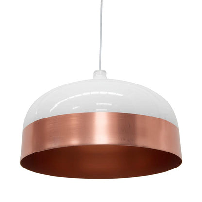 Clearance - Fontain Wide Pendant Lamp - Rose Gold - White