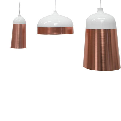 Clearance - Fontain Wide Pendant Lamp - Rose Gold - White