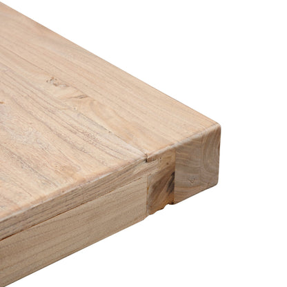 Dalton Reclaimed Elm Wood Dining Table 3m - Rustic Natural - Thick Top