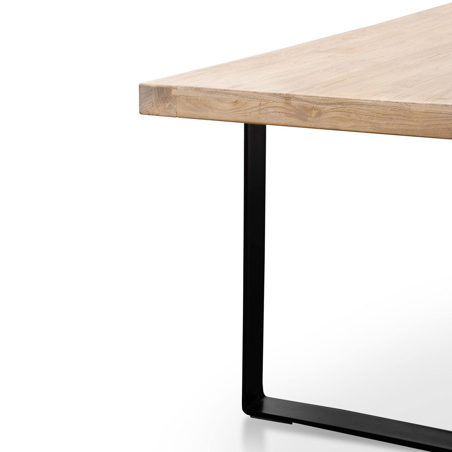 Dalton Reclaimed Elm Wood Dining Table 3m - Rustic Natural - Thick Top