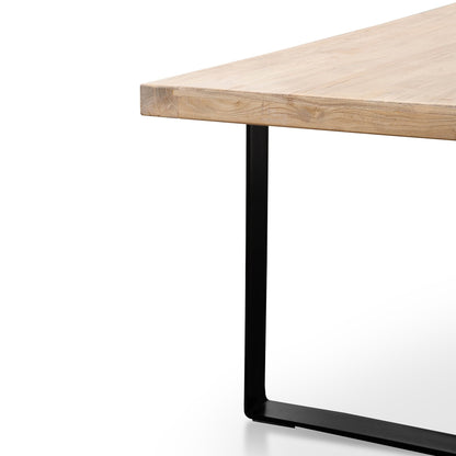 Dalton Reclaimed Elm Wood Dining Table 3m - Rustic Natural - Thick Top