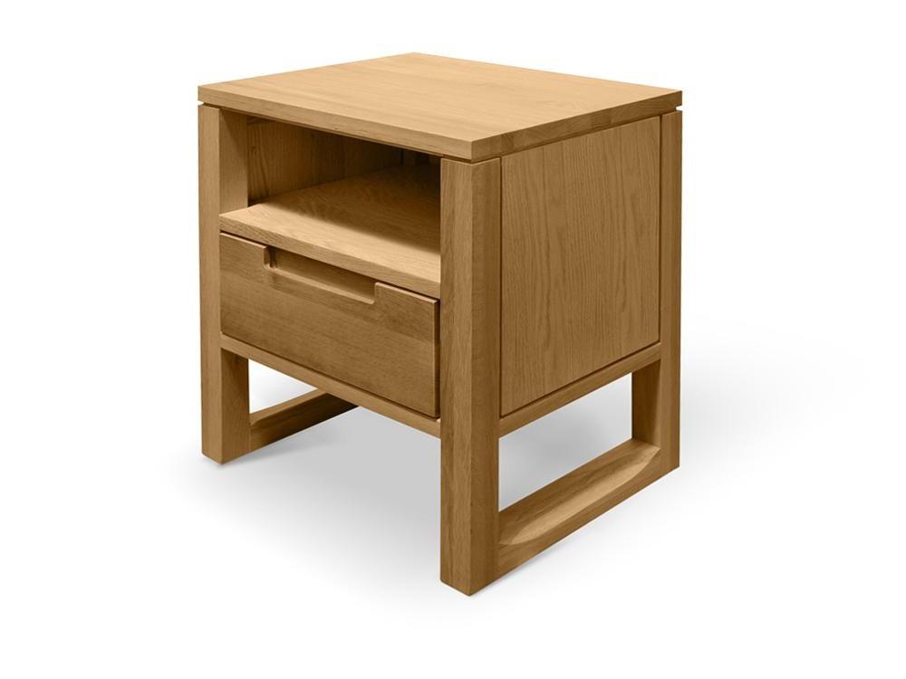 Alfred 1 Drawer Wooden Bedside Table - Natural Oak