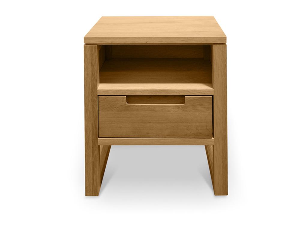 Alfred 1 Drawer Wooden Bedside Table - Natural Oak