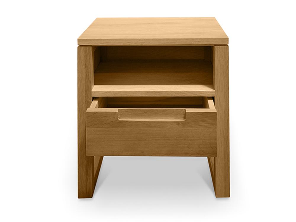 Alfred 1 Drawer Wooden Bedside Table - Natural Oak