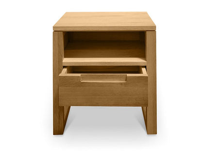 Alfred 1 Drawer Wooden Bedside Table - Natural Oak