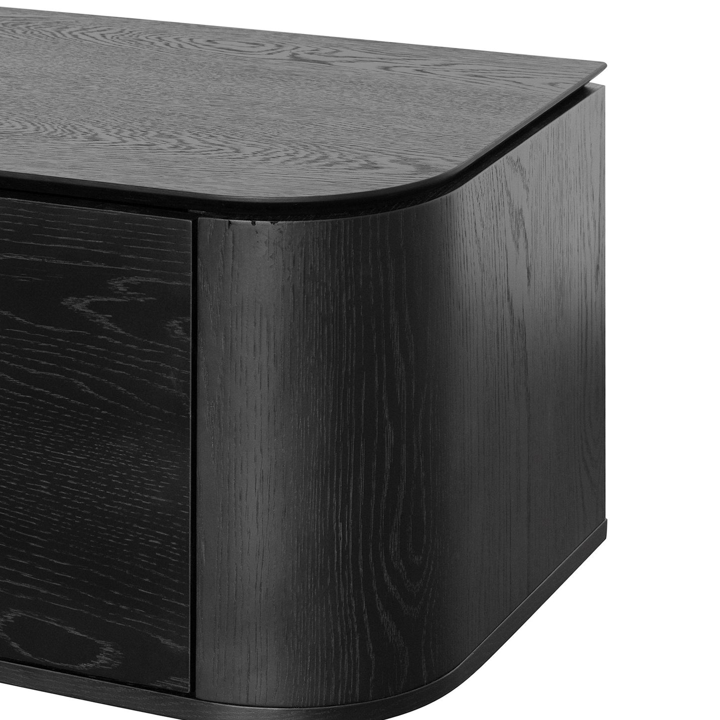 Curve 2.4m TV Entertainment Unit - Black Oak