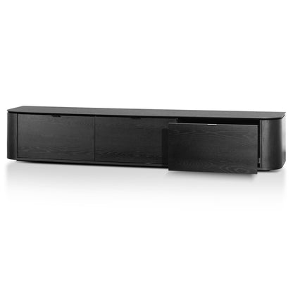 Curve 2.4m TV Entertainment Unit - Black Oak