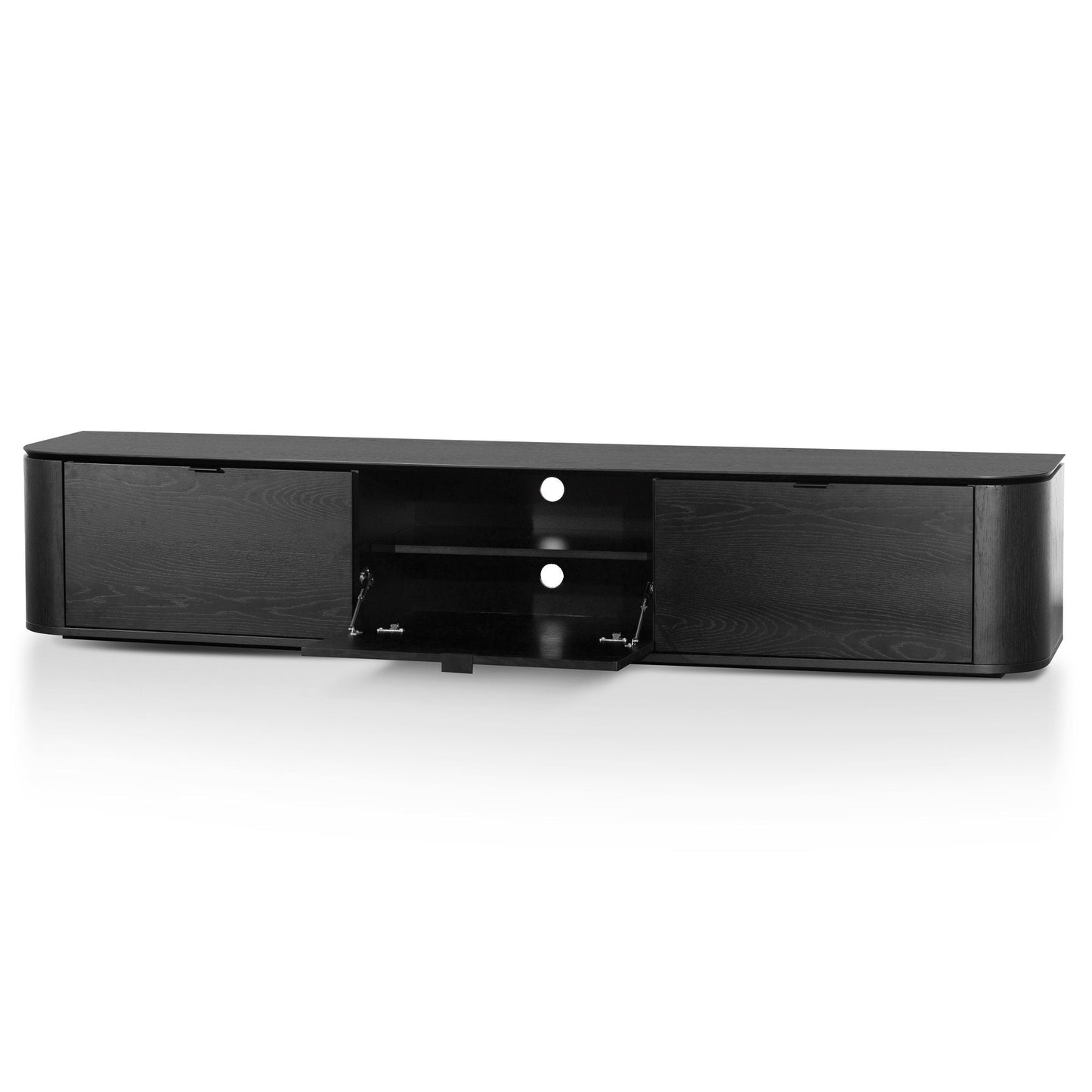 Curve 2.4m TV Entertainment Unit - Black Oak