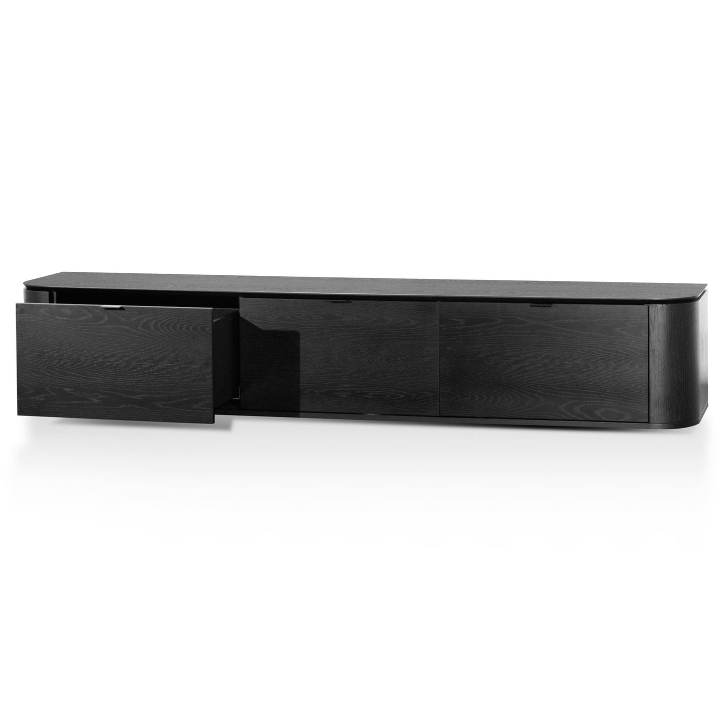 Curve 2.4m TV Entertainment Unit - Black Oak