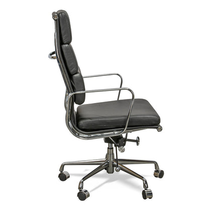 Ashton High Back Office Chair - Black Leather