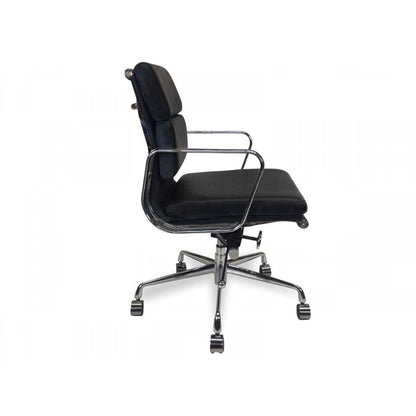 Ashton Low Back Office Chair - Black Leather