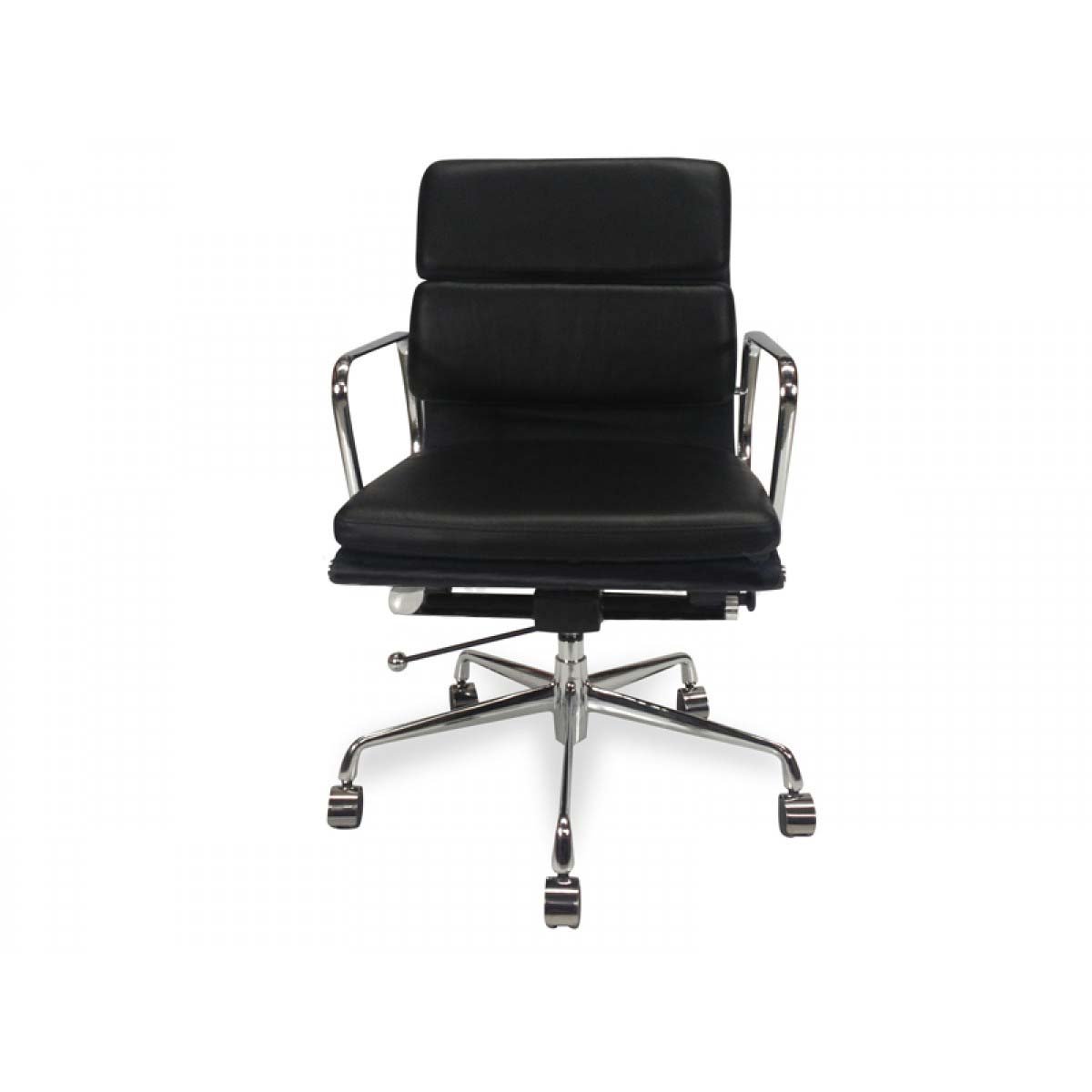 Ashton Low Back Office Chair - Black Leather