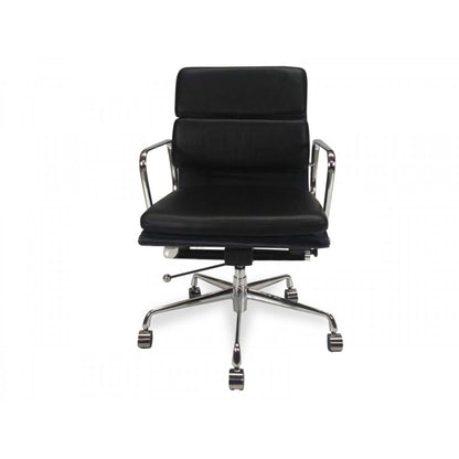 Ashton Low Back Office Chair - Black Leather