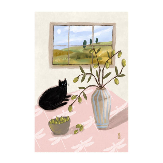 A Cat And Olives, by Lia Nell