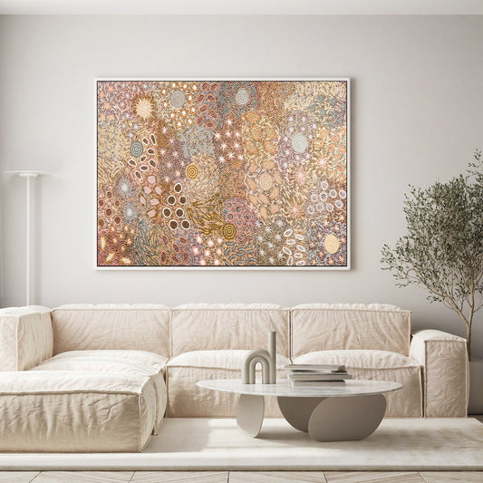 Body Painting Ceremony, Peachy Tones, By Michelle Possum Nungurrayi